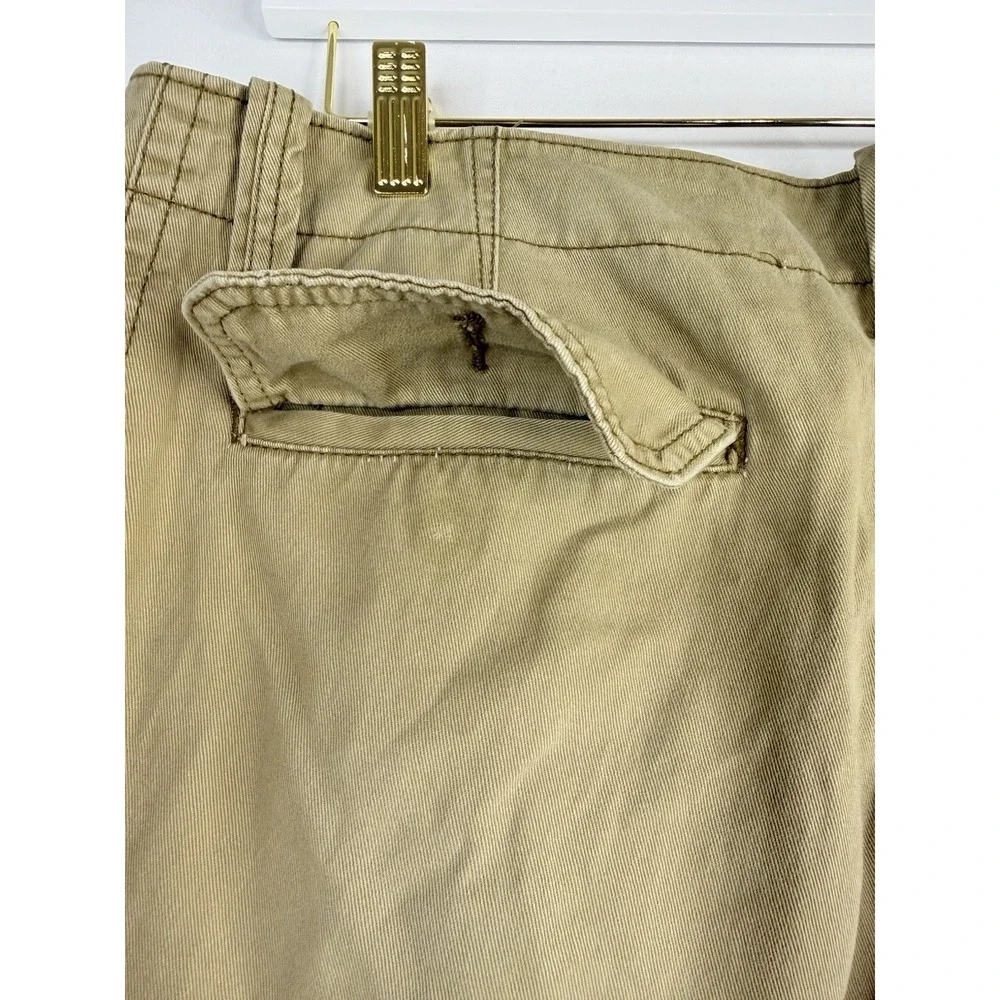 Y2K Aeropostale Mens Authentic Cargo Shorts Size 34 Khaki Drawstring Casual